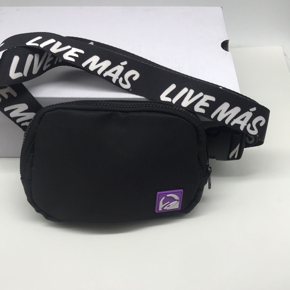 New Taco Bell Logo Black Fanny Pack Waist Belt Bag Crossbody - Picture 1 of 8